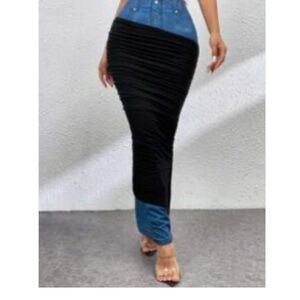 Stylish Black and Blue Women's Skirt